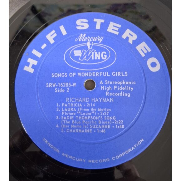 Richard Hayman Songs of Wonderful Girls Vinyl Record SRW-16285 VTG 1964 VG - Picture 6 of 9